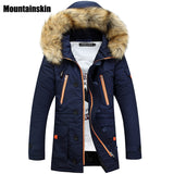 Mountainskin Winter Men's Long Parkas Thick Hooded Fur Collar Coats Men Overcoats Casual Army Jackets Male Brand Clothing SA026
