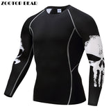 Punisher Compression Shirt Men Breathable Quick Dry T Shirt Bodybuilding Top Crossfit Tee Fitness Weight lifting Base Layer