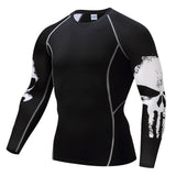 Punisher Compression Shirt Men Breathable Quick Dry T Shirt Bodybuilding Top Crossfit Tee Fitness Weight lifting Base Layer