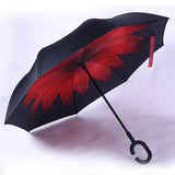 Windproof Reverse Folding Double Layer Inverted Umbrella