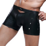 Fashion Mens Underwear Faux Leather Boxer Briefs Shorts Pants Trunks