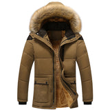 Mountainskin Winter Men's Jackets Thick Fleece 5XL Fur Collar Hooded Men's Coats Casual Jacket Male Outerwear Windproof SA390
