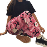 Women Sports Camo Cargo Pants Outdoor Casual Camouflage Trousers Jeans