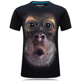 2017 summer Men's animal T-Shirt orangutan/gas monkey/Wolf 3D Printed T-Shirts Men Funny tees tops tee shirt large size