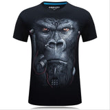 2017 summer Men's animal T-Shirt orangutan/gas monkey/Wolf 3D Printed T-Shirts Men Funny tees tops tee shirt large size