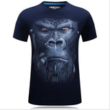 2017 summer Men's animal T-Shirt orangutan/gas monkey/Wolf 3D Printed T-Shirts Men Funny tees tops tee shirt large size