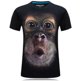 2017 summer Men's animal T-Shirt orangutan/gas monkey/Wolf 3D Printed T-Shirts Men Funny tees tops tee shirt large size