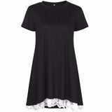 Womens Ladies Casual Lace Short Sleeve Shirt Pullover Tops Blouse