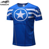 TUNSECHY 2017 Captain America T Shirt 3D Printed T-shirts Men Marvel Avengers iron man War Fitness Clothing Male Crossfit Tops