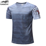 TUNSECHY 2017 Captain America T Shirt 3D Printed T-shirts Men Marvel Avengers iron man War Fitness Clothing Male Crossfit Tops
