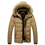 Men Outdoor Warm Winter Thick Jacket Plus Fur Hooded Coat Jacket