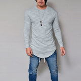 Men Slim Fit O Neck Long Sleeve Muscle Tee T-shirt