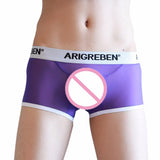 Trunks Sexy Striped Underwear Men's Boxer Briefs Shorts Bulge Pouch Underpants