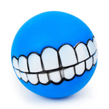 Pet Dog Ball Teeth Silicon Toy Chew Squeaker Sound