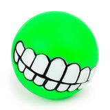 Pet Dog Ball Teeth Silicon Toy Chew Squeaker Sound