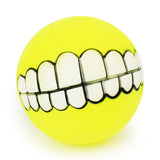 Pet Dog Ball Teeth Silicon Toy Chew Squeaker Sound