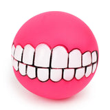Pet Dog Ball Teeth Silicon Toy Chew Squeaker Sound