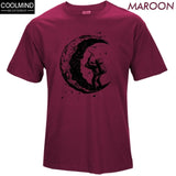 Digging The Moon Print Casual Mens O-neck T-shirts