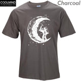 Digging The Moon Print Casual Mens O-neck T-shirts