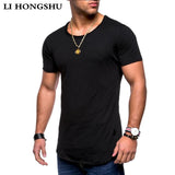 Deep V neck short sleeve Slim Fit t-shirt
