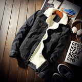 MKASS Men Jacket and Coat Trendy Warm Fleece Denim Jacket 2018 Winter Fashion Mens Jean Jacket Outwear Male Cowboy Plus Size 6XL
