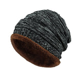 Mens Fleece Cap Baggy Winter Striped Cashmere Beanie Hat Fashion Women Knit Wool Hats Casual Unisex Skullies Beanies Warm Caps