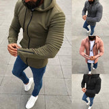 Men Jacket Autumn Casual Zipper Coat Slim Fit Pullovers Outwear Hoodies Blouse