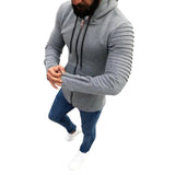 Men Jacket Autumn Casual Zipper Coat Slim Fit Pullovers Outwear Hoodies Blouse