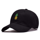 Pineapple Embroidery Twill Cotton Peaked Cap Baseball Cap Low Profile Hat