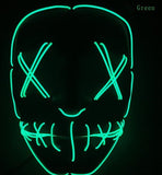 Halloween Led Luminous Mask Horror Grimace Bloody EL wire Halloween Carnaval Party Club Bar DJ Glowing Full Face Masks