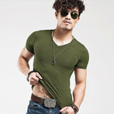 V neck Fitness Casual Mane T-shirt