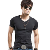 V neck Fitness Casual Mane T-shirt