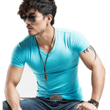 V neck Fitness Casual Mane T-shirt