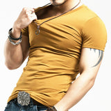 V neck Fitness Casual Mane T-shirt