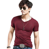 V neck Fitness Casual Mane T-shirt