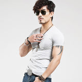 V neck Fitness Casual Mane T-shirt