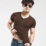 V neck Fitness Casual Mane T-shirt
