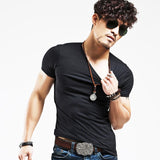 V neck Fitness Casual Mane T-shirt