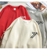 Men Simple Vintage Print Pullover