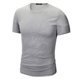 Classical Fast Dry Leisure Print T Shirts Men's Novelty Dragon Print Tatoo Male O Neck T Shirts Short Sleeve 5 Colors TX70 P