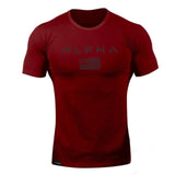 Fitness Bodybuilding Crossfit Slim Cotton Shirts Men Short Sleeve