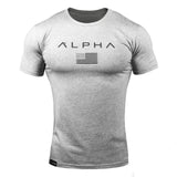 Fitness Bodybuilding Crossfit Slim Cotton Shirts Men Short Sleeve