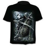 Casual  3D printing  summer short-sleeved O-neck T-shirt