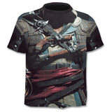 Casual  3D printing  summer short-sleeved O-neck T-shirt