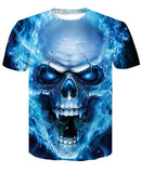 Summer Skull Poker Printing Men Short Sleeve T-shirt