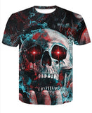Summer Skull Poker Printing Men Short Sleeve T-shirt