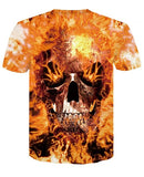 Summer Skull Poker Printing Men Short Sleeve T-shirt