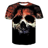 Summer Skull Poker Printing Men Short Sleeve T-shirt