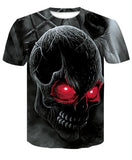 Summer Skull Poker Printing Men Short Sleeve T-shirt
