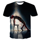 Summer Skull Poker Printing Men Short Sleeve T-shirt